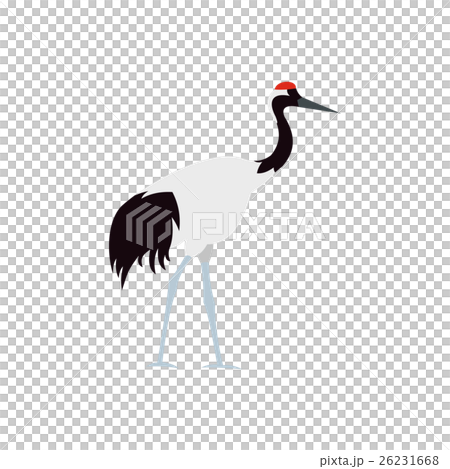 Japanese crane icon, flat style Japanese crane icon, flat style 26231668