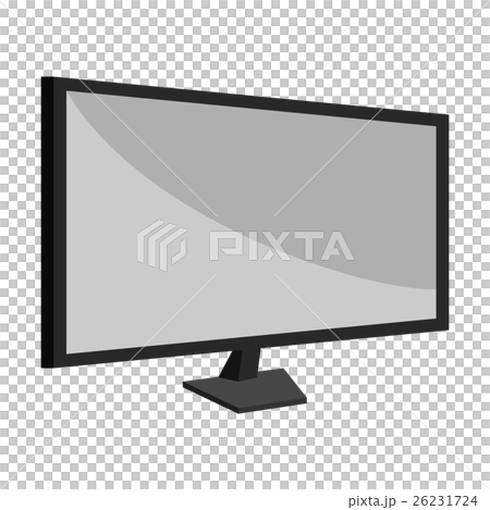 Computer monitor icon, black monochrome style - Stock Illustration ...