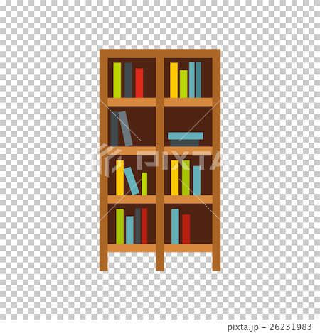Shelf of books icon, flat style Shelf of books icon, flat style 26231983