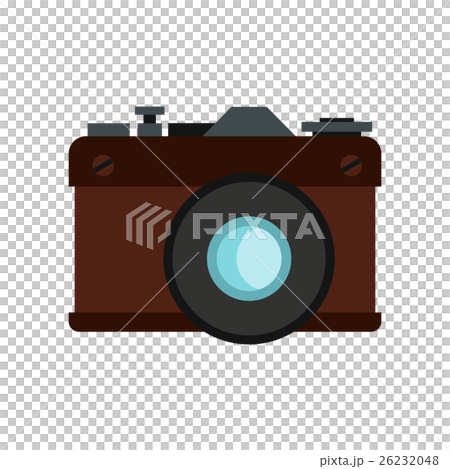 Retro photo camera icon, flat style - Stock Illustration [26232048] - PIXTA