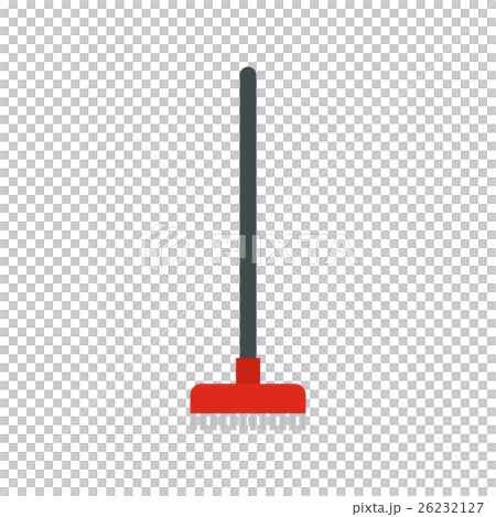 Red broom icon, flat style Red broom icon, flat style 26232127