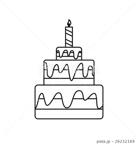 Cake icon, outline style 26232169