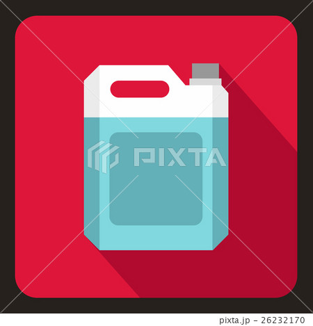 Plastic jerry can icon, flat style 26232170