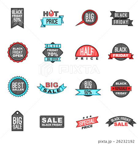 Black Friday icons set, cartoon style 26232192