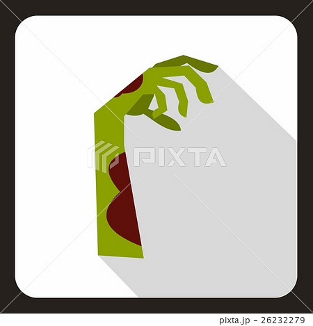 Zombie green hand icon, flat style 26232279