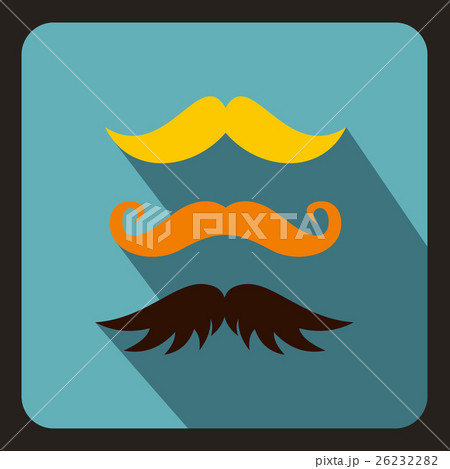 Hipster mustache icon,flat style 26232282