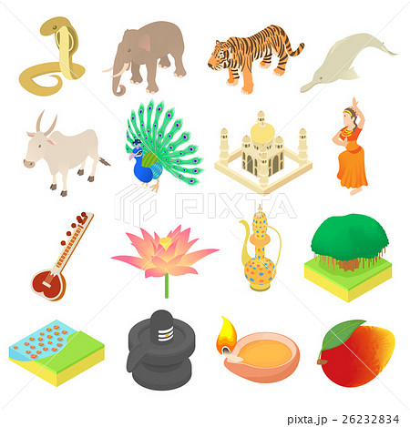 India icons set, isometric 3d style India icons set, isometric 3d style 26232834