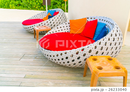 Relaxing seats at Swimming pool Relaxing seats at Swimming pool 26233040