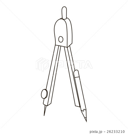 Compass drawing tool sketch raster illustration Stock Illustration