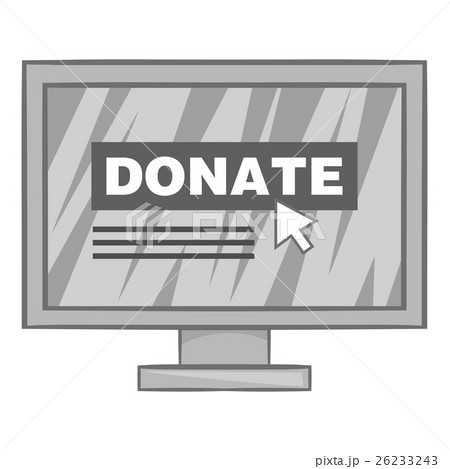Online donation icon, black monochrome style 26233243