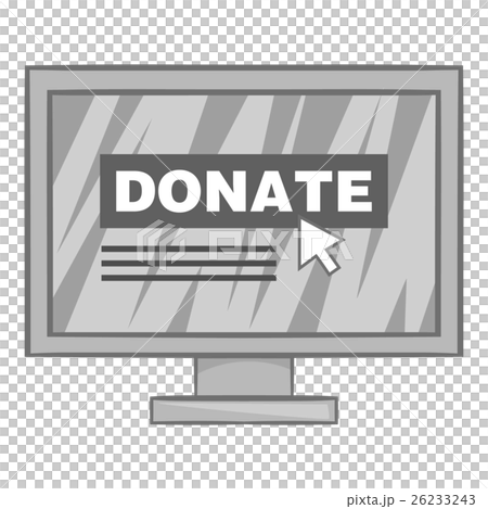 Online donation icon, black monochrome style 26233243