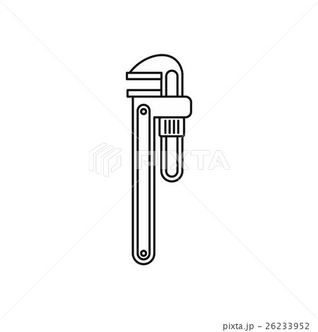 Pipe or monkey wrench icon, outline style Pipe or monkey wrench icon, outline style 26233952