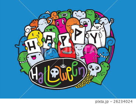 Happy Halloween doodle. Halloween words Happy Halloween doodle. Halloween words 26234024