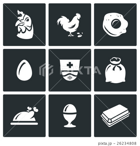 Vector Set of Chicken Icons.  26234808