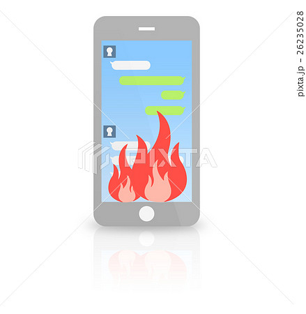 スマートフォン Sns 炎上のイラスト素材