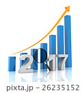Growth chart for 2017 with magnifying glass 26235152