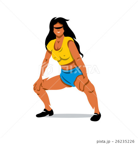 Vector Girl dancing Twerk Cartoon Illustration.  26235226