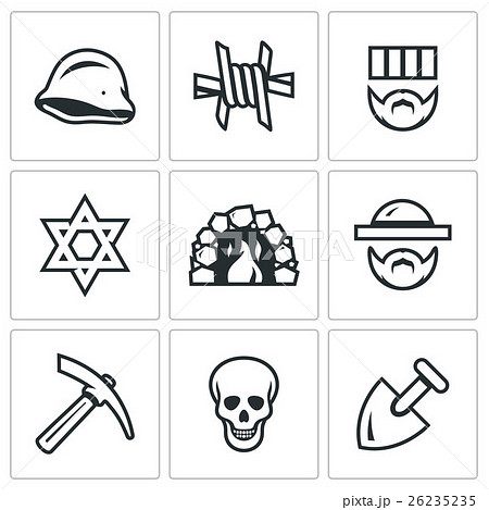 Vector Set of Concentration Camp Icons. Vector Set of Concentration Camp Icons. 26235235