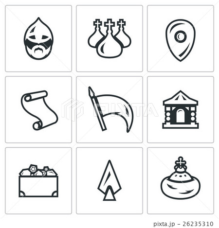 Vector Set of Ancient Russia Icons.  26235310