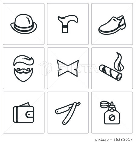 Vector Set of Gentleman Icons. Vector Set of Gentleman Icons. 26235617