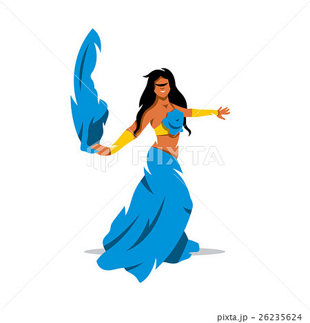 Vector Belly Dance Girl In Traditional Dress のイラスト素材