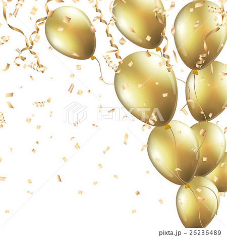 金色の風船と紙吹雪 26236489