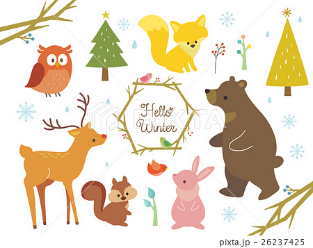 Winter animals illustration - Stock Illustration [26237425] - PIXTA