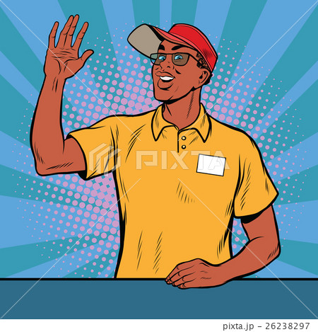African American worker fast food welcomed African American worker fast food welcomed 26238297