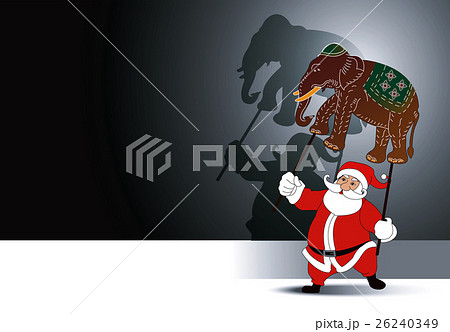 Vector of Santa holding with grand shadow play 26240349