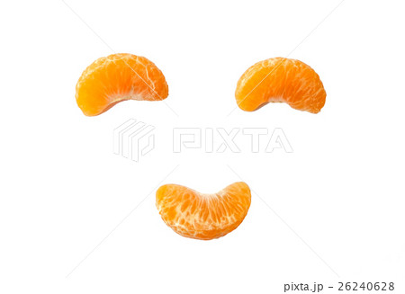 Orange fruit smiling 3 piece on background Orange fruit smiling 3 piece on background 26240628