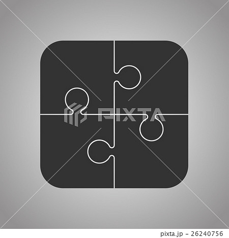 Four Black Piece Puzzle Round Infographic. 4 Step. 26240756