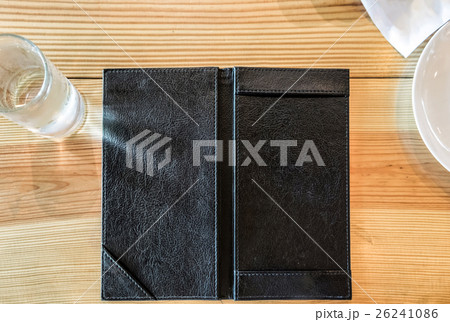 Black leather tray blank space payment bill Black leather tray blank space payment bill 26241086
