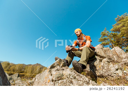 Successful young man, using virtual reality 26241192