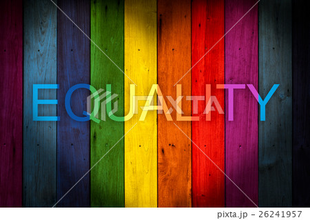 EQUALITY Wording LGBT concept color wood 26241957