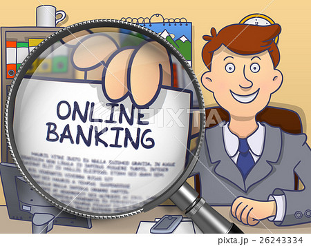 Online Banking through Lens. Doodle Style. 26243334
