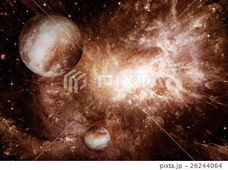 Stars, dust and gas nebula in a far galaxy 26244064