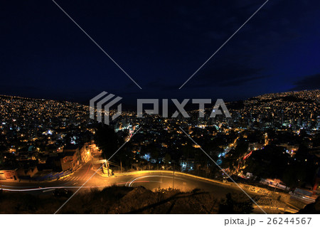 Panorama of night La Paz, Bolivia 26244567