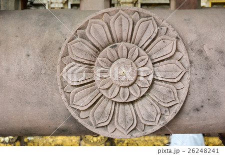Decorated relief at Mahabodhi Temple in India 26248241