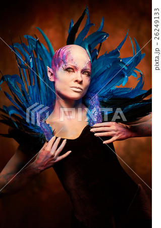 Creative makeup. Woman from space concept. 26249133