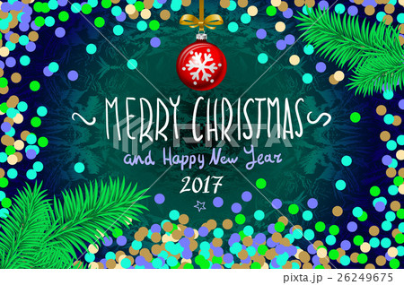 merry christmas and happy new year 2017 vector 26249675