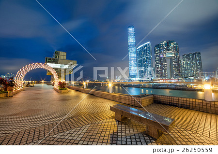 Night view Hong Kong illumination, Ferry Terminal Night view Hong Kong illumination, Ferry Terminal 26250559
