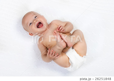 Little baby wearing a diaper Little baby wearing a diaper 26251848