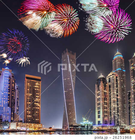 New Year fireworks display in Dubai Marina, UAE 26251968