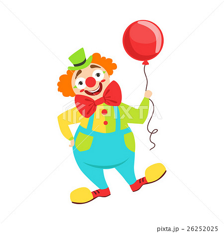 Circus Clown Artist In Classic Outfit With Red Circus Clown Artist In Classic Outfit With Red 26252025