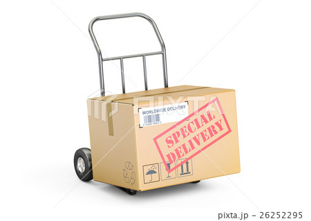 Special delivery concept. Cardboard box Special delivery concept. Cardboard box 26252295
