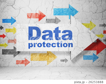 Safety concept: arrow with Data Protection on 26253888