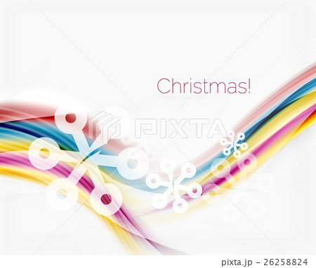 Wave line with snowflakes. Christmas abstract 26258824