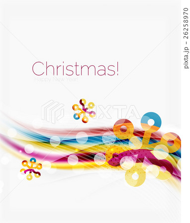 Wave line with snowflakes. Christmas abstract 26258970