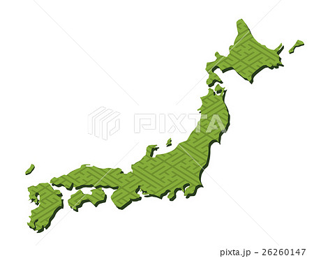 紗綾形文様入り 日本地図のイラスト素材 [26260147] - PIXTA