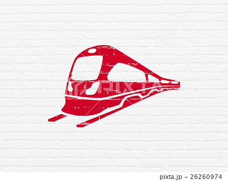 Tourism concept: Train on wall background Tourism concept: Train on wall background 26260974